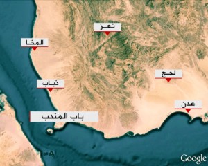 تعز-لحج-عدن-المخاء-باب-المندب-ذباب