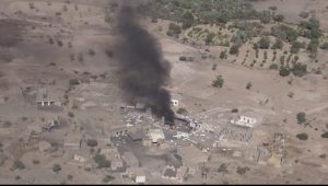 العدوان-يدمر-عددا-من-المباني-بمديرية-صرواح-بمحافظة-مأرب