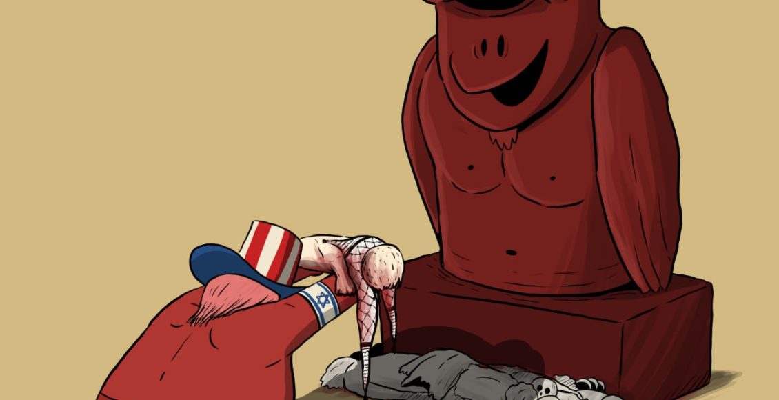 كاريكاتير..-الغرب-الصليبي-يواصل-حرب-الإبادة-بحق-اطفال-غزة